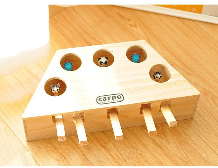Unleash the Fun with the Solid Wood Hamster Cat Toy!