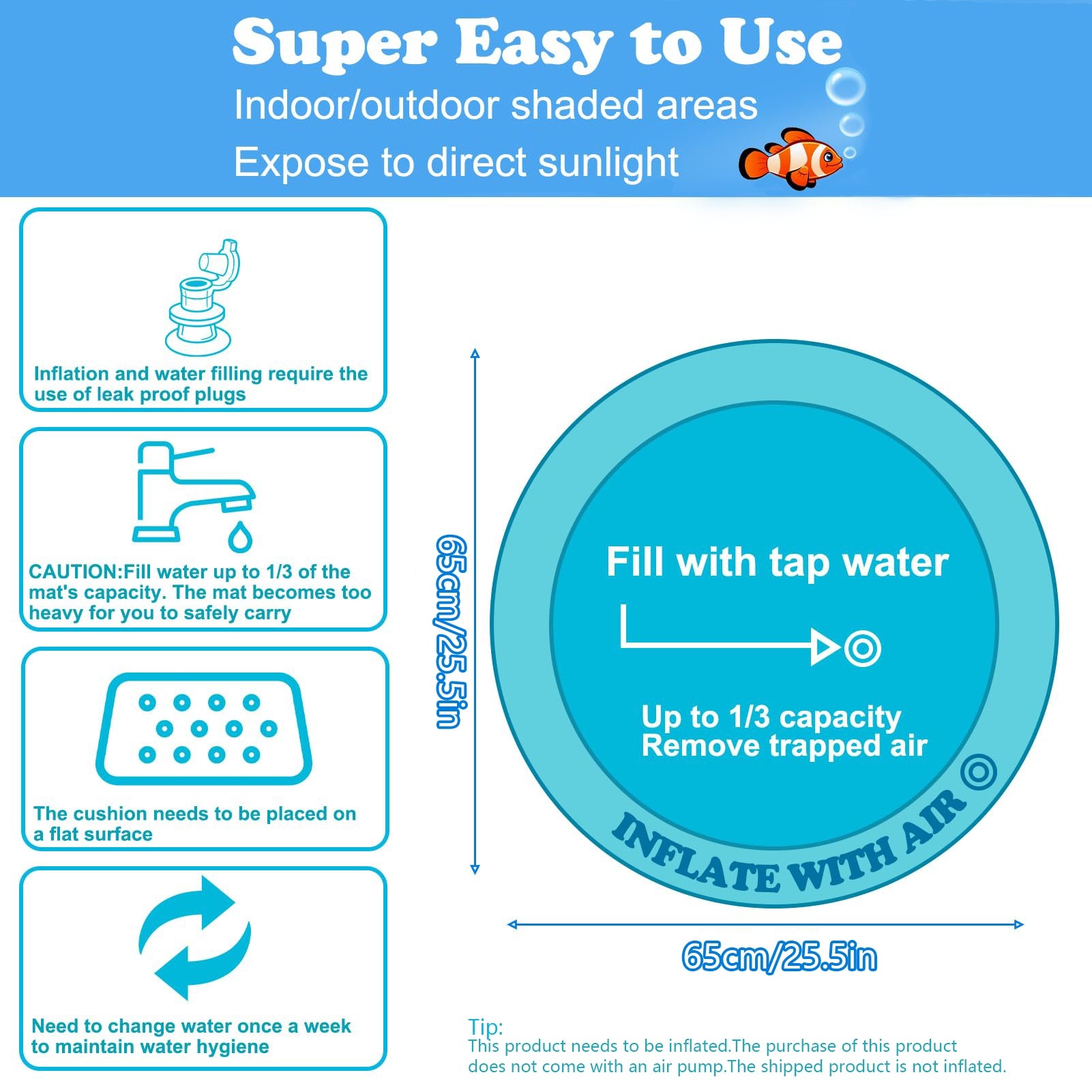 Water Sensory Playmat For Cats Thickened Upgraded Cat Dog Toys Bored Pet Animals Cat Kicker Toys Self Play Mat Interactive Toys Pet Water Sensory Mat Pad Pet Cooling Mat Indoor Outdoor Exercise