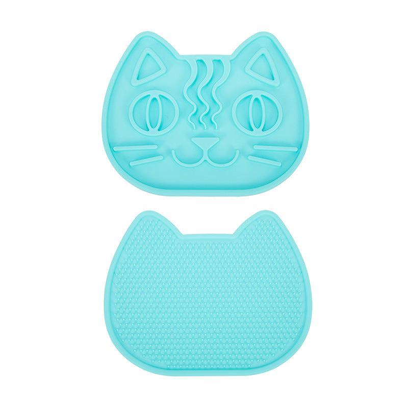 Tongue licking cats slow food bowl