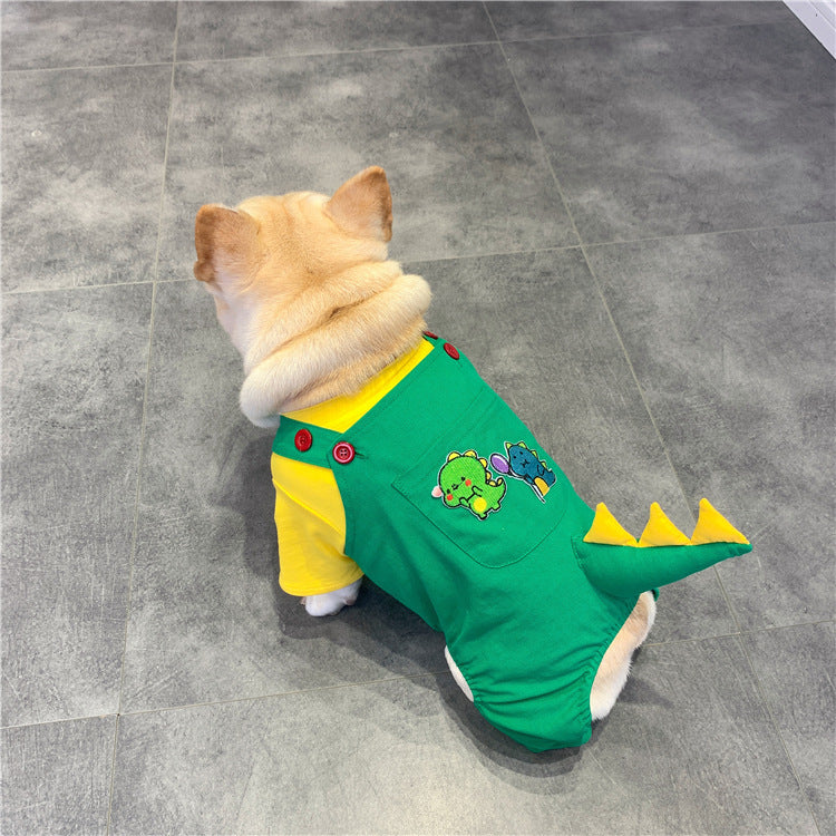 Pet Dog Suspenders Dinosaur Clothes