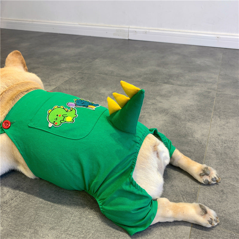 Pet Dog Suspenders Dinosaur Clothes