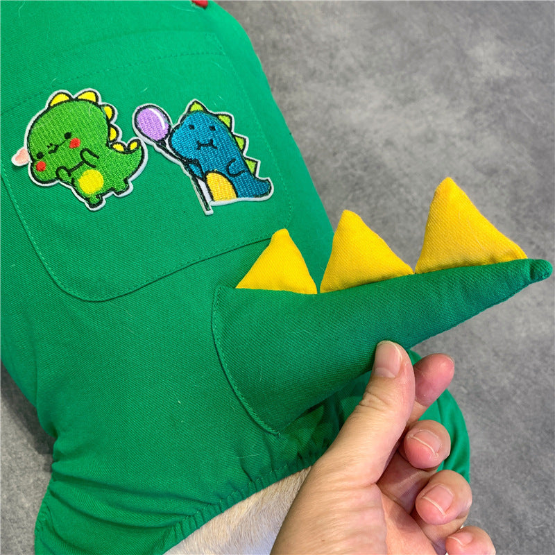 Pet Dog Suspenders Dinosaur Clothes