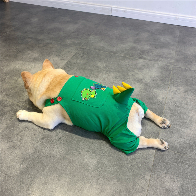Pet Dog Suspenders Dinosaur Clothes