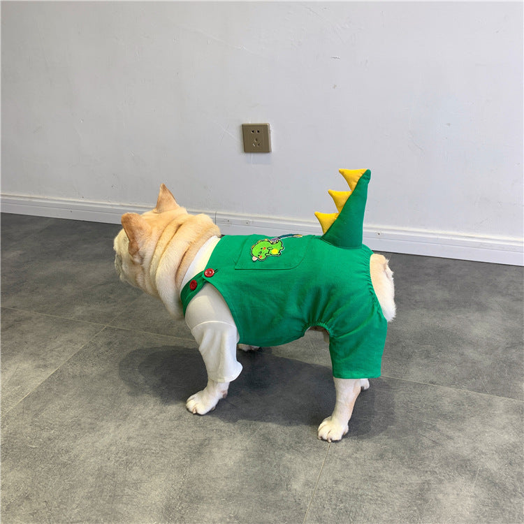 Pet Dog Suspenders Dinosaur Clothes